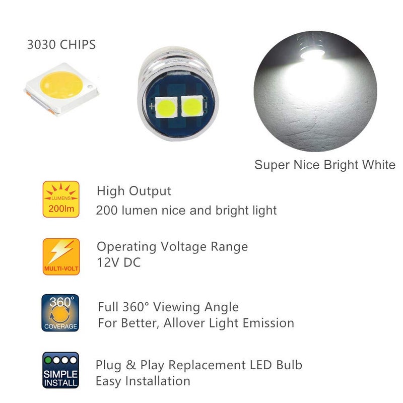 WLJH T10 Led Interior Lights Car Gauge Dashboard Dash Light Instrument Cluster Panel w5w 2825 194 Led Bulb Twist Socket Pc195 Pc194 Pc168 Super Bright 12V (White,Pack Of 6) - Image 4